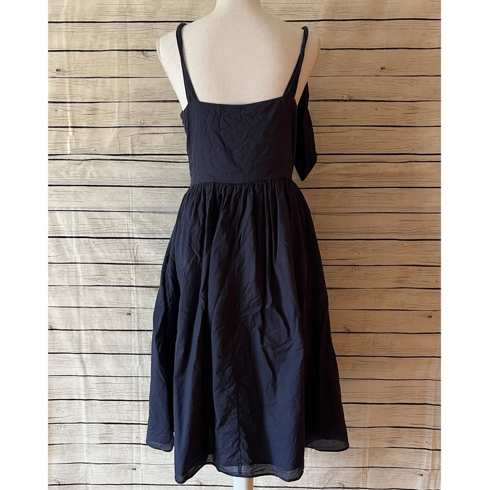 Iris & Ink Remy Dress Cotton Remy Voila Navy Blue Euro Size 10 - Picture 7 of 9